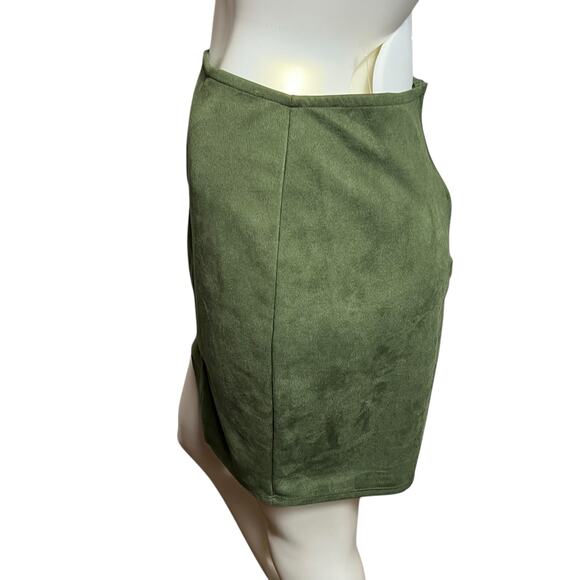 Windsor Green Suede-Like High-Waisted Skirt - Size L - Picture 9 of 10